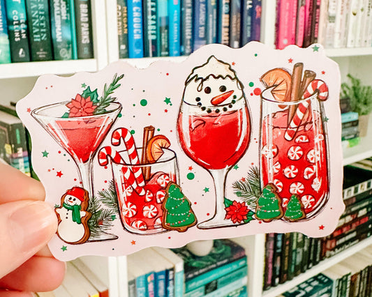 Holiday Mulled Wine - Christmas Vinyl Sticker-Cricket Paper Co.