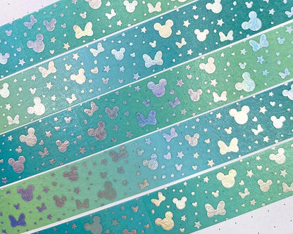 Holographic Foiled Magical Medley Washi Tape - Aquamarine-Cricket Paper Co.