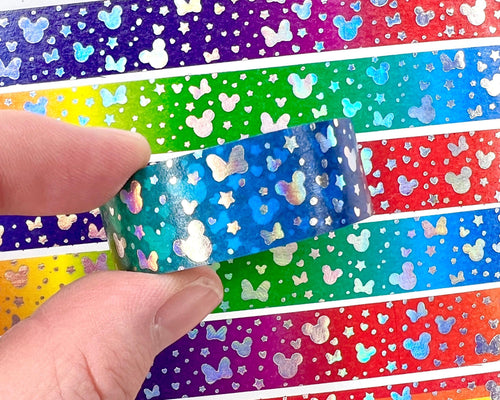 Holographic Foiled Star Burst Washi Tape - Teals and Pink – Cricket Paper  Co.