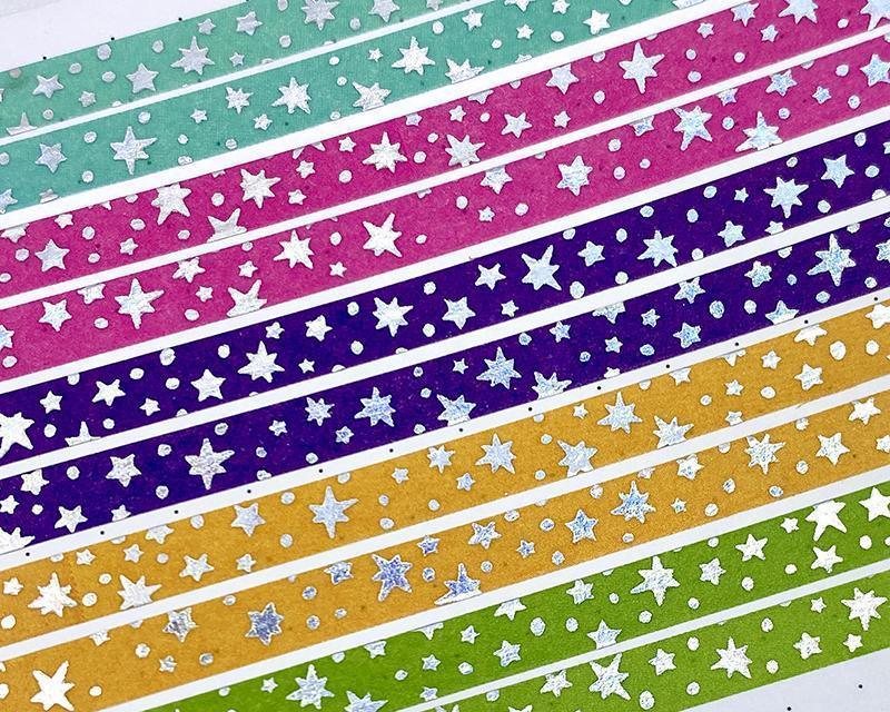 Holographic Foiled Star Burst Washi Tape - Bright Basics-Cricket Paper Co.