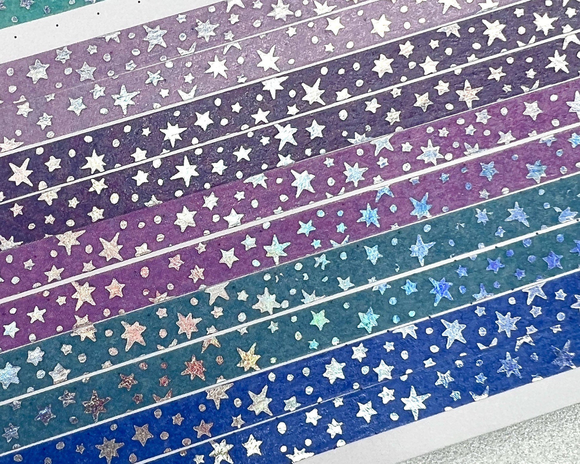Holographic Foiled Star Burst Washi Tape - Winter Vibes-Cricket Paper Co.