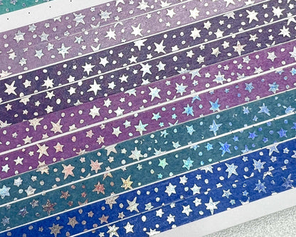 Holographic Foiled Star Burst Washi Tape - Winter Vibes-Cricket Paper Co.