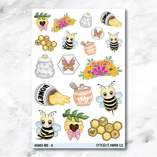 Honey Bee Decorative Journaling and Planner Stickers - A-Cricket Paper Co.