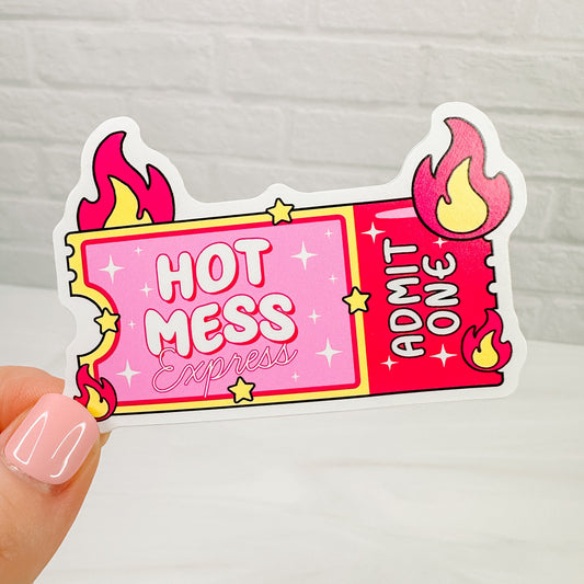 Hot Mess Express Ticket - Decorative Vinyl Sticker-Cricket Paper Co.