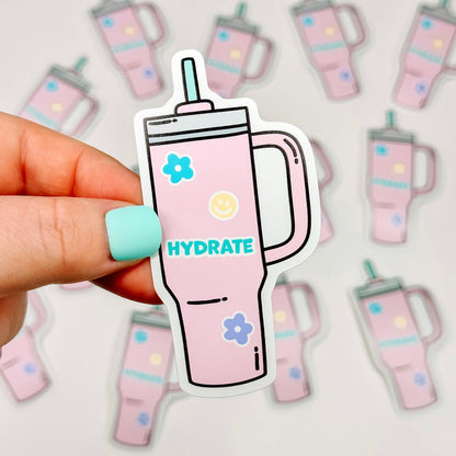 Hydrate Cup - Decorative Vinyl Sticker-Cricket Paper Co.