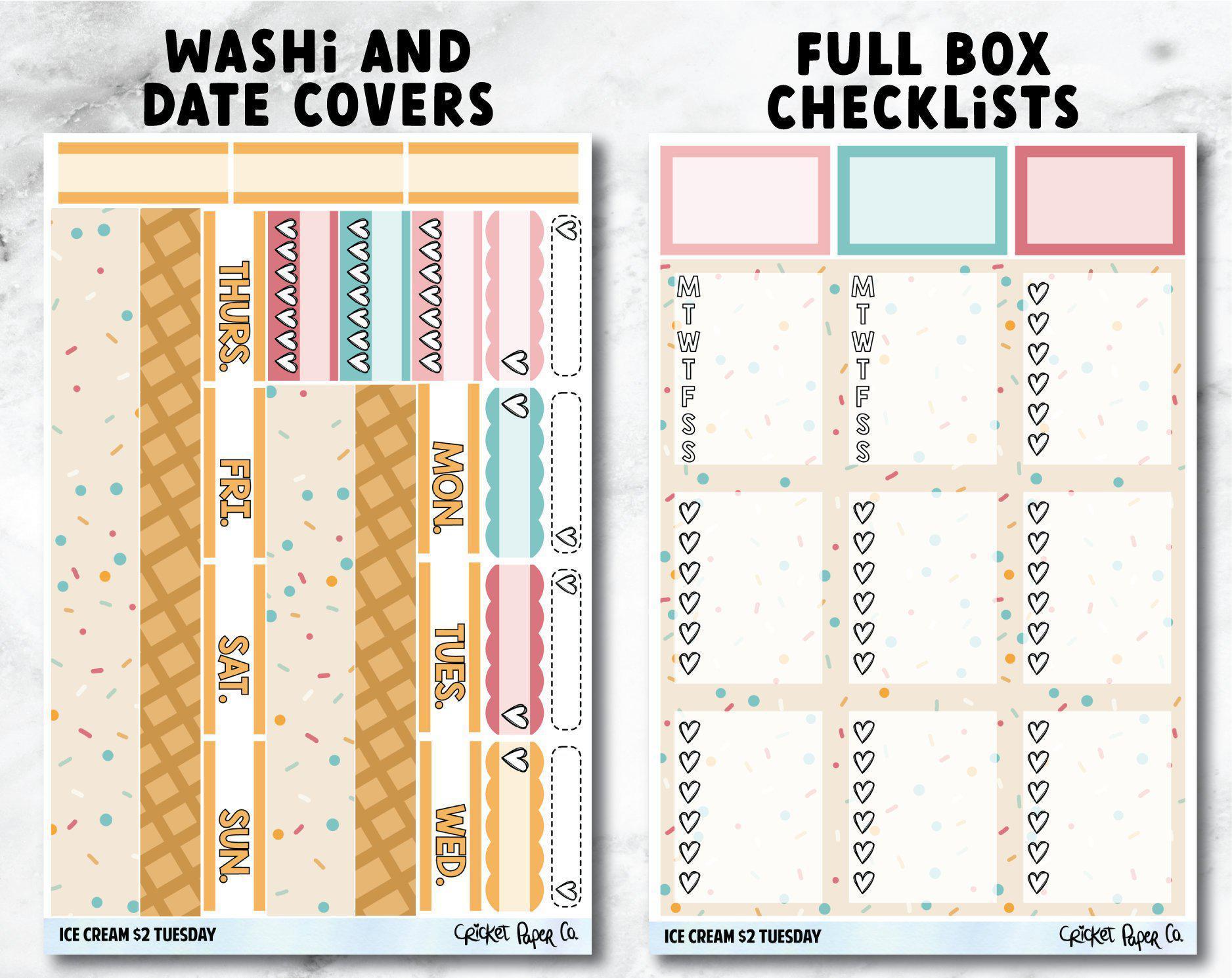 ICE CREAM Planner Stickers - Full Kit-Cricket Paper Co.