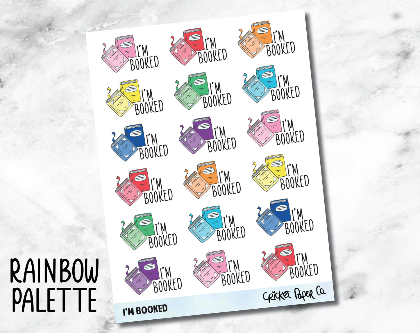 I'm Booked Typography Icon - Reading and Bookish Planner Stickers-Cricket Paper Co.