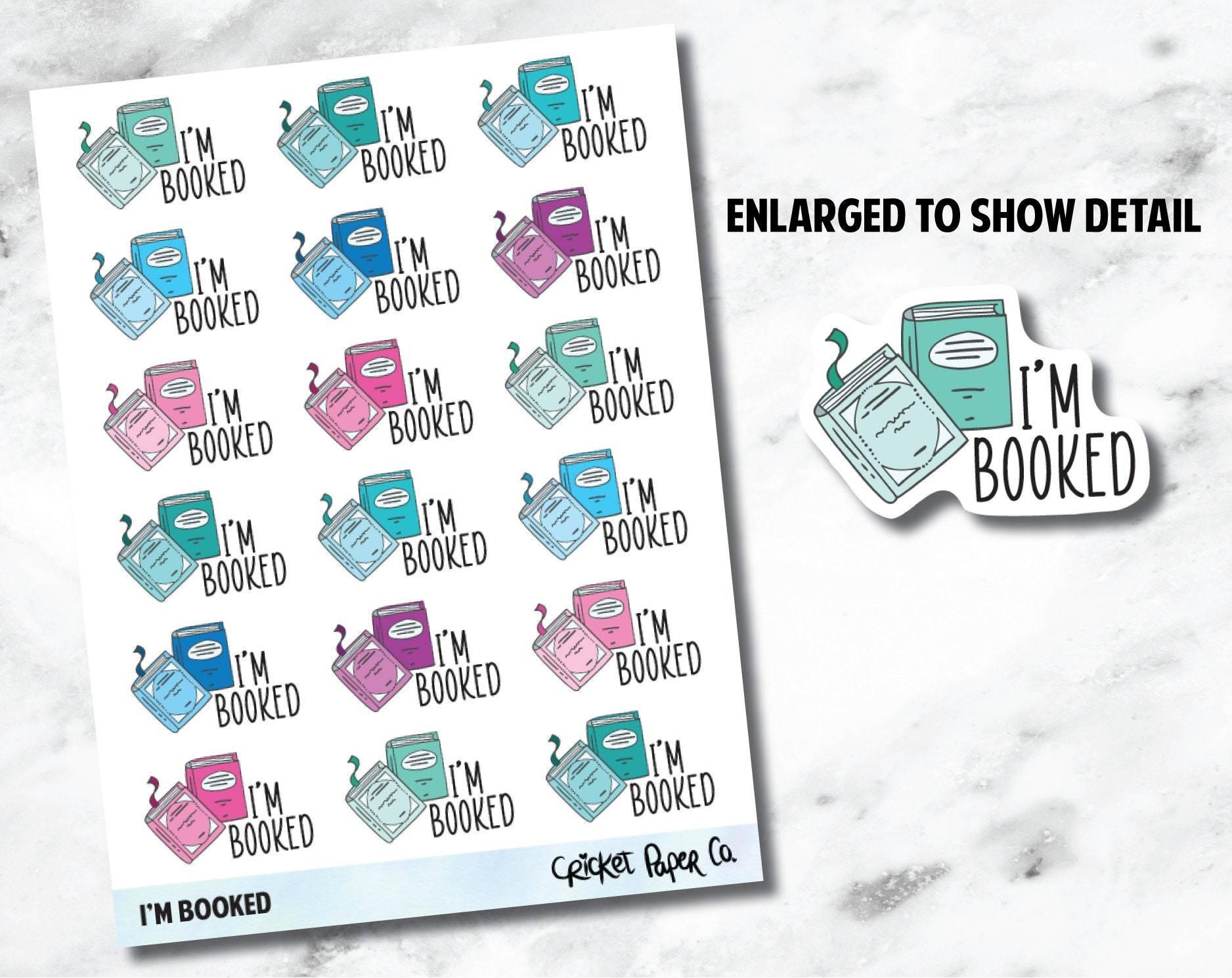 I'm Booked Typography Icon - Reading and Bookish Planner Stickers ...