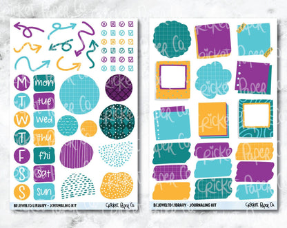 JOURNALING KIT Stickers for Planners, Journals and Notebooks - Bejeweled Library-Cricket Paper Co.