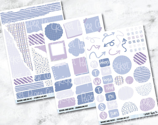 JOURNALING KIT Stickers for Planners, Journals and Notebooks - Books and Baths-Cricket Paper Co.