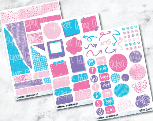 JOURNALING KIT Stickers for Planners, Journals and Notebooks - Carnival-Cricket Paper Co.