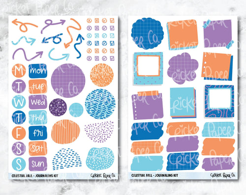 JOURNALING KIT Stickers for Planners, Journals and Notebooks - Celestial Fall-Cricket Paper Co.