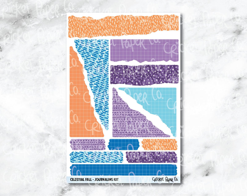 JOURNALING KIT Stickers for Planners, Journals and Notebooks - Celestial Fall-Cricket Paper Co.