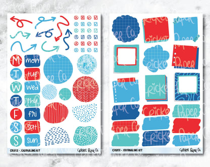 JOURNALING KIT Stickers for Planners, Journals and Notebooks - Cruise-Cricket Paper Co.