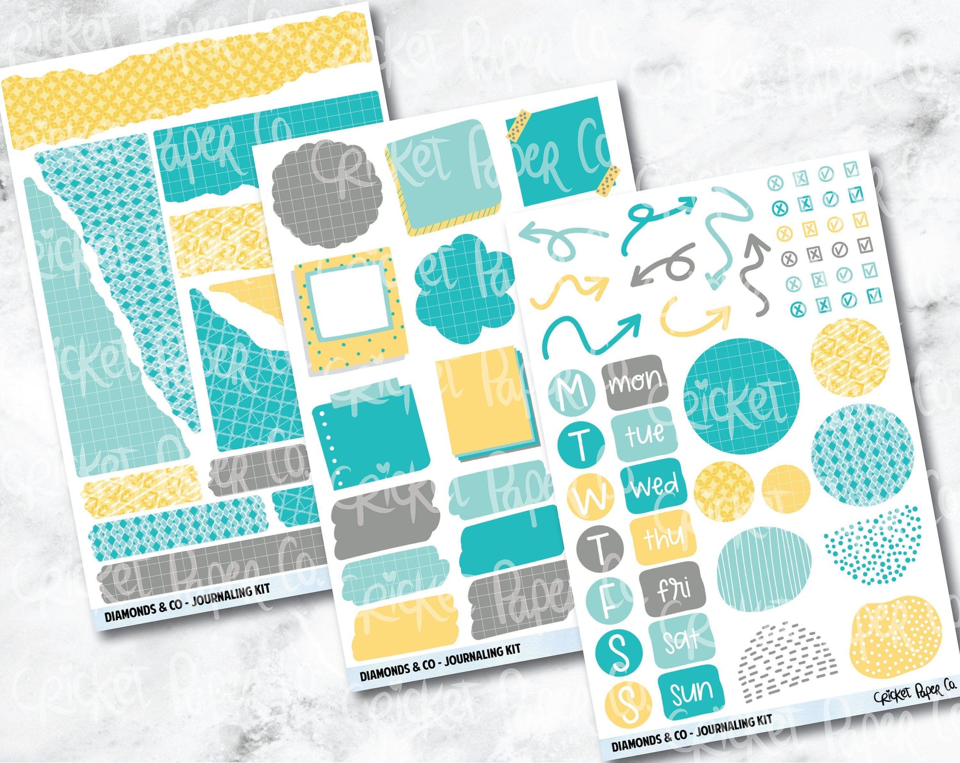 JOURNALING KIT Stickers for Planners, Journals and Notebooks - Diamonds & Co.-Cricket Paper Co.