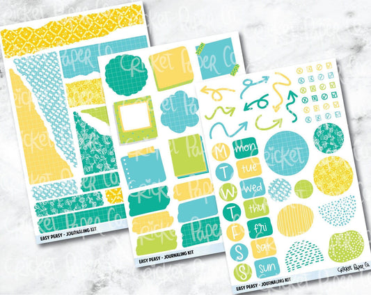JOURNALING KIT Stickers for Planners, Journals and Notebooks - Easy Peasy-Cricket Paper Co.
