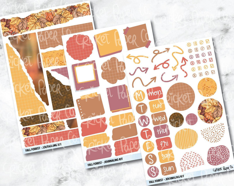 JOURNALING KIT Stickers for Planners, Journals and Notebooks - Fall Forest-Cricket Paper Co.