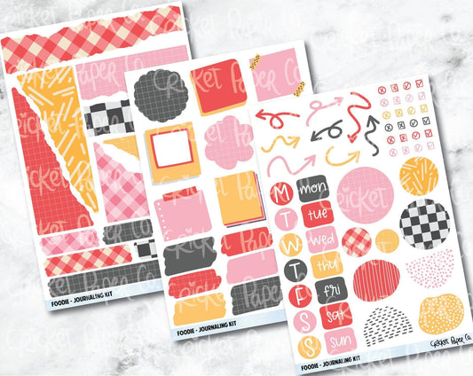 JOURNALING KIT Stickers for Planners, Journals and Notebooks - Foodie-Cricket Paper Co.