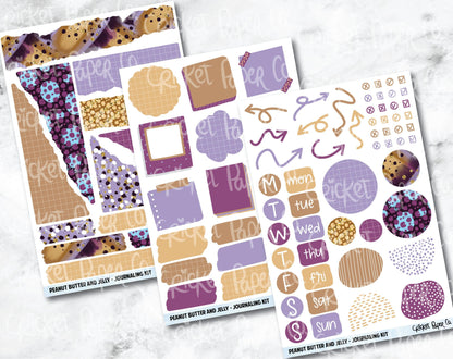 JOURNALING KIT Stickers for Planners, Journals and Notebooks - Peanut Butter and Jelly-Cricket Paper Co.
