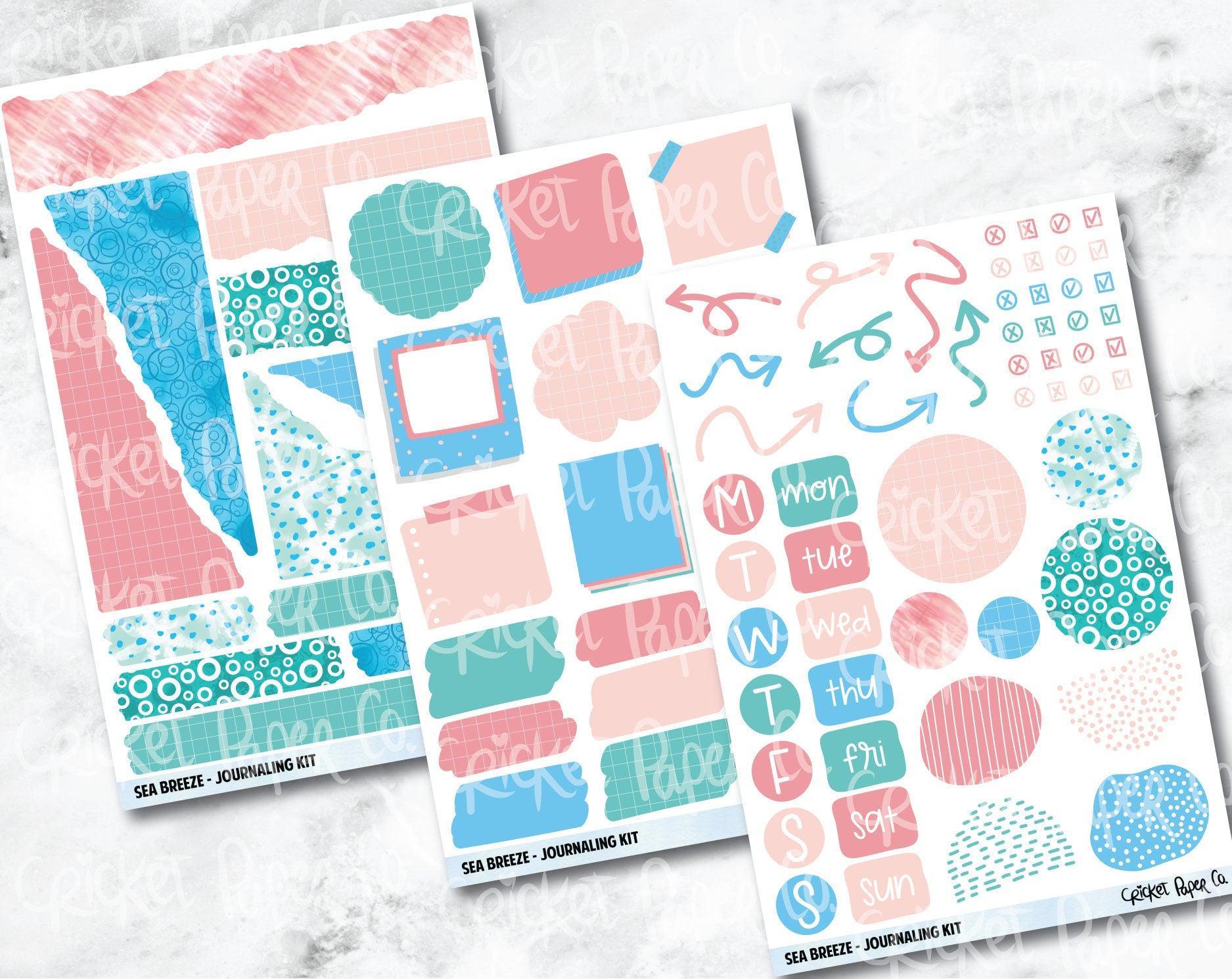 JOURNALING KIT Stickers for Planners, Journals and Notebooks - Sea Breeze-Cricket Paper Co.