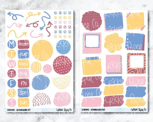 JOURNALING KIT Stickers for Planners, Journals and Notebooks - S'mores-Cricket Paper Co.