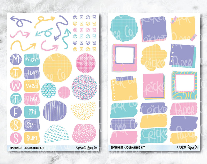 JOURNALING KIT Stickers for Planners, Journals and Notebooks - Sprinkles-Cricket Paper Co.