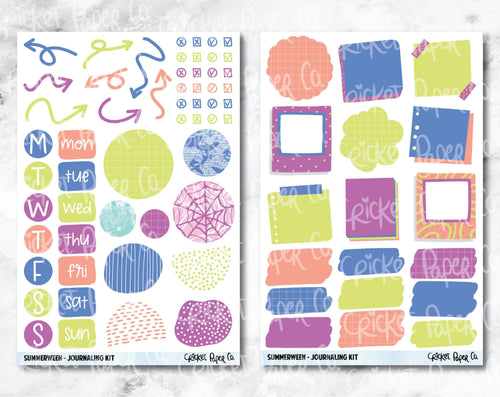 JOURNALING KIT Stickers for Planners, Journals and Notebooks - Summerween-Cricket Paper Co.