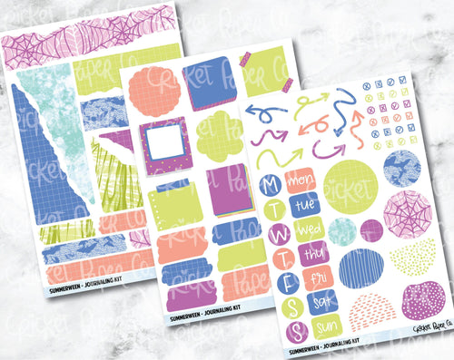 JOURNALING KIT Stickers for Planners, Journals and Notebooks - Summerween-Cricket Paper Co.