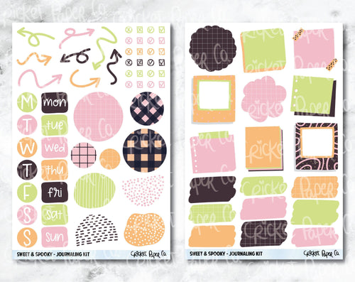 JOURNALING KIT Stickers for Planners, Journals and Notebooks - Sweet and Spooky-Cricket Paper Co.
