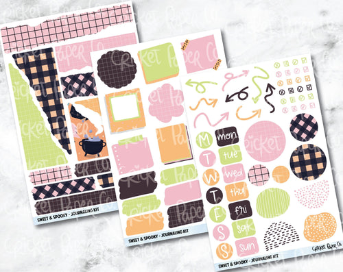 JOURNALING KIT Stickers for Planners, Journals and Notebooks - Sweet and Spooky-Cricket Paper Co.