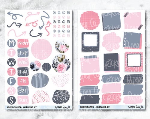 JOURNALING KIT Stickers for Planners, Journals and Notebooks - Wicked Garden-Cricket Paper Co.