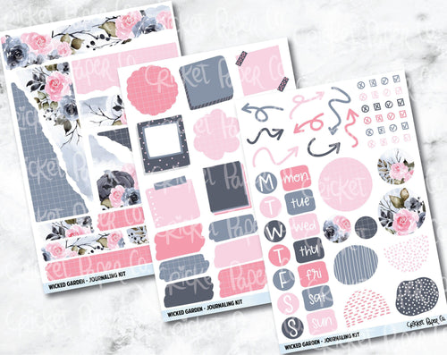 JOURNALING KIT Stickers for Planners, Journals and Notebooks - Wicked Garden-Cricket Paper Co.