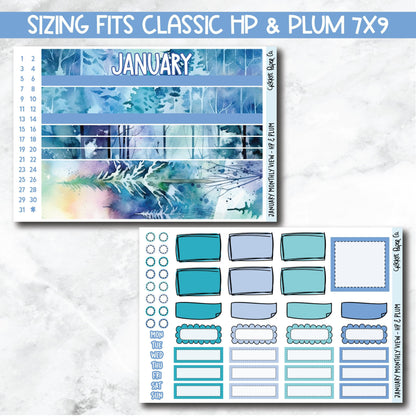 January Monthly View Planner Sticker Kit for 7x9 Planners-Cricket Paper Co.