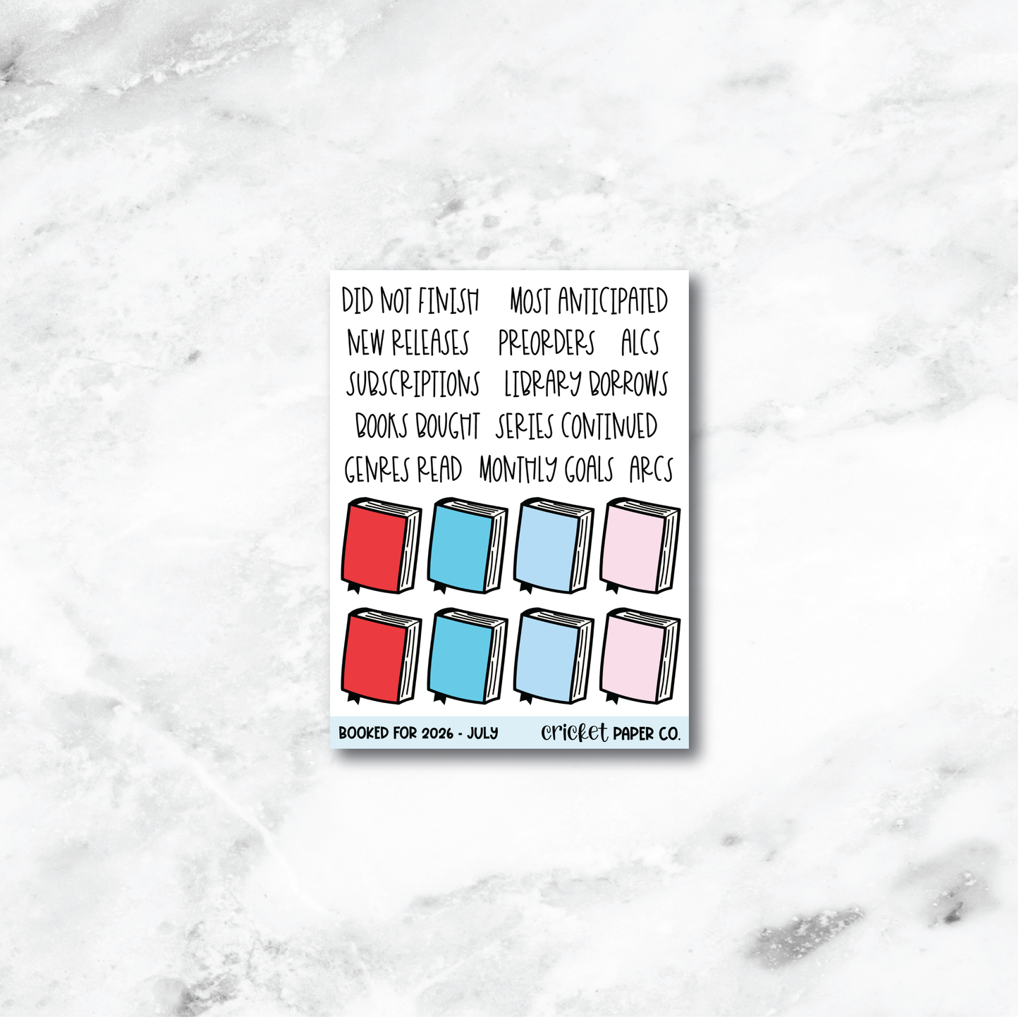 Book and Reading Journal Stickers - July