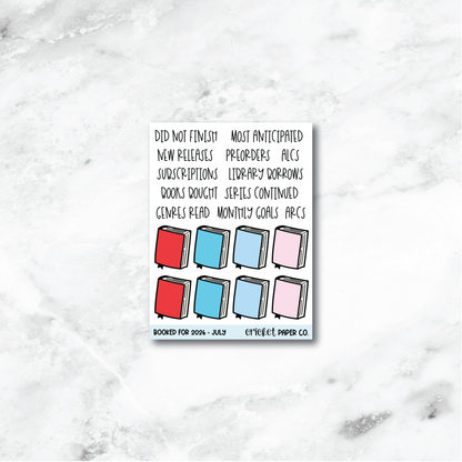 Book and Reading Journal Stickers - July