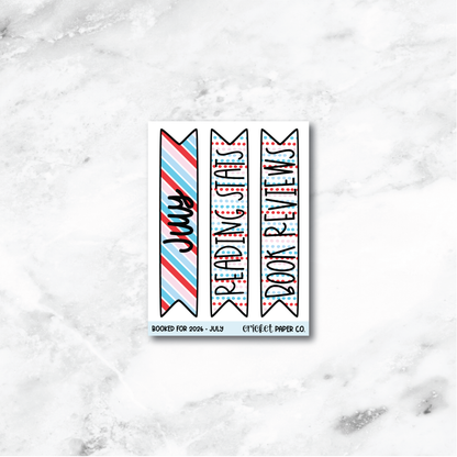 Book and Reading Journal Stickers - July