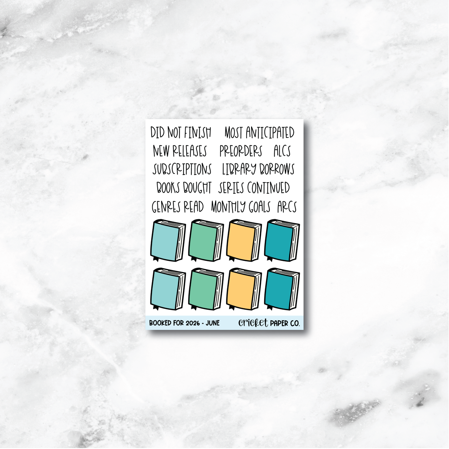 Book and Reading Journal Stickers - June