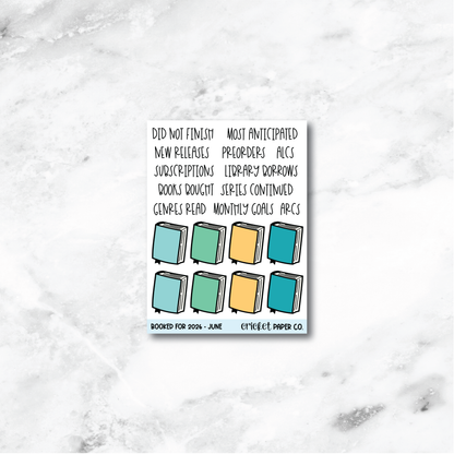 Book and Reading Journal Stickers - June