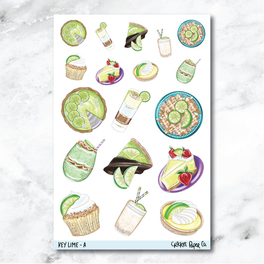 Key Lime Decorative Journaling and Planner Stickers - A-Cricket Paper Co.