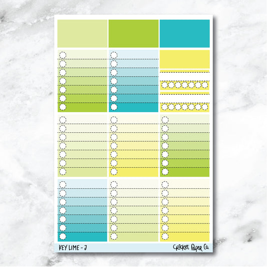 Key Lime Full Box Checklists Journaling and Planner Stickers - J-Cricket Paper Co.