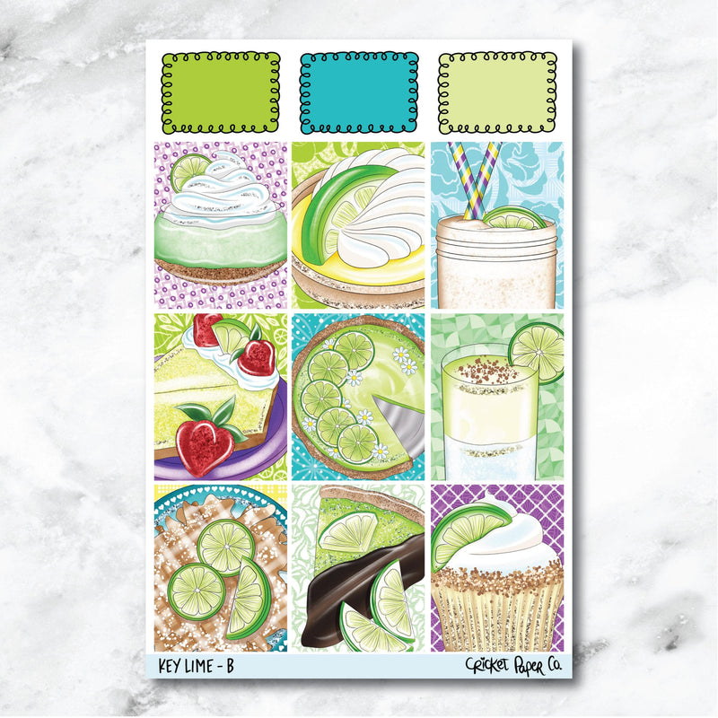 Key Lime Full Box Journaling and Planner Stickers - B-Cricket Paper Co.
