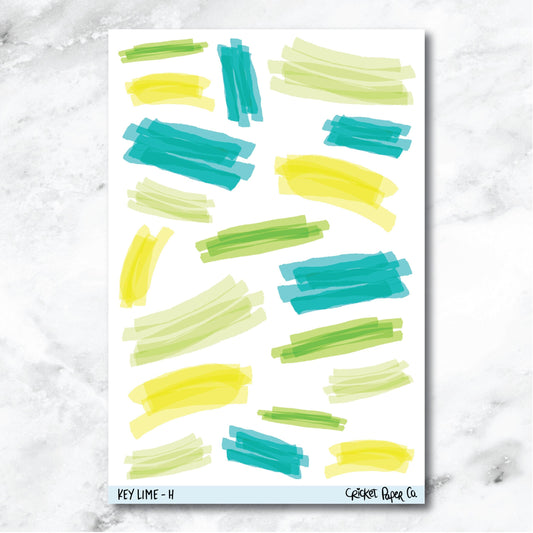 Key Lime Highlighter Swatch Journaling and Planner Stickers - H-Cricket Paper Co.