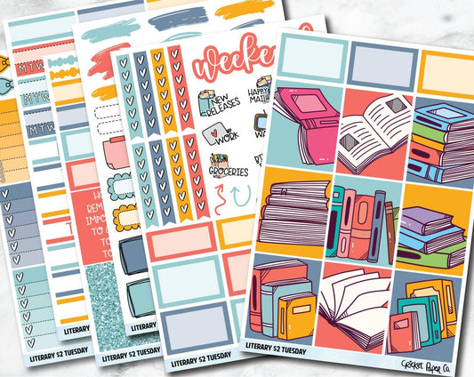 LITERARY Planner Stickers - Full Kit-Cricket Paper Co.