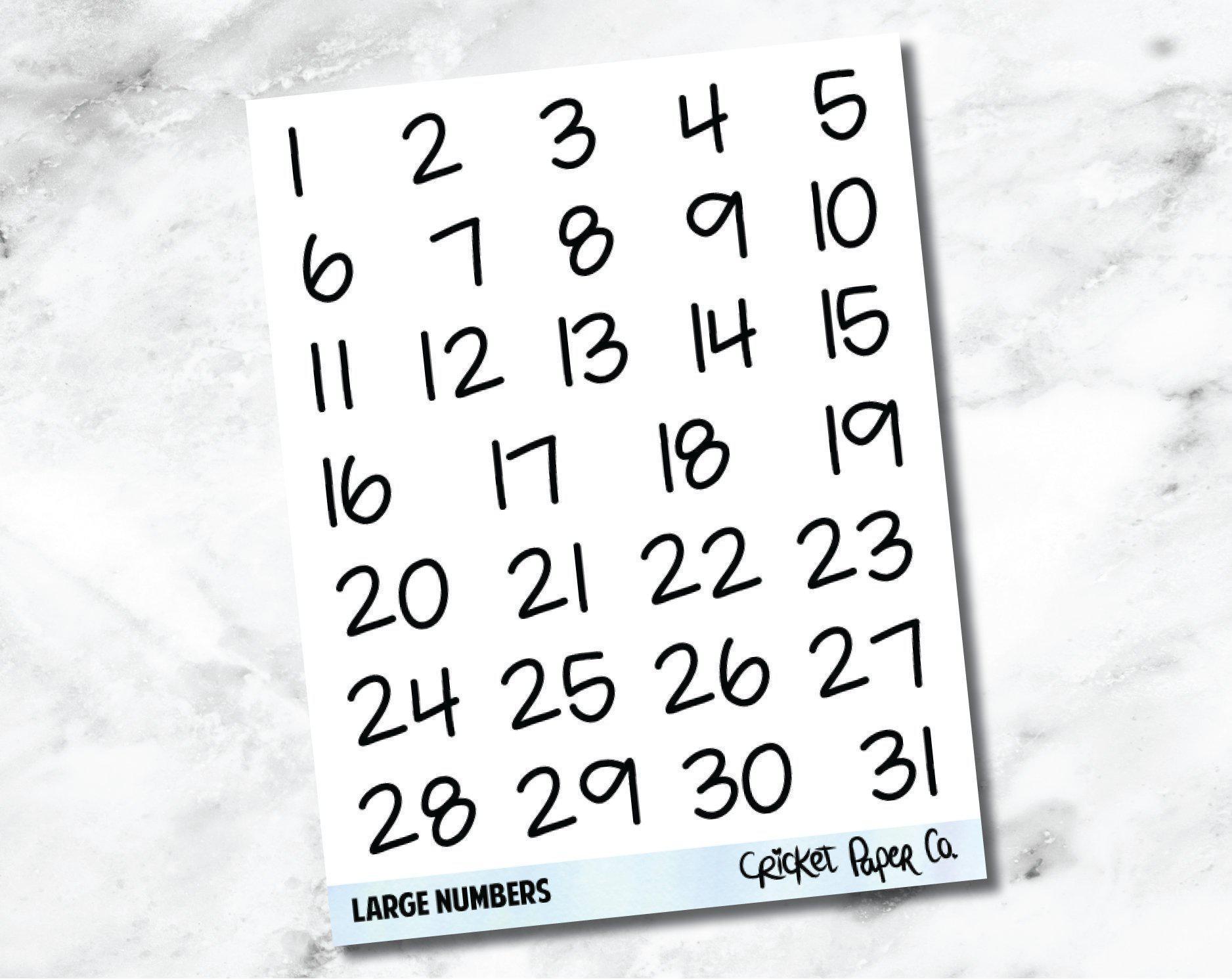 Large Date Numbers Planner Stickers-Cricket Paper Co.