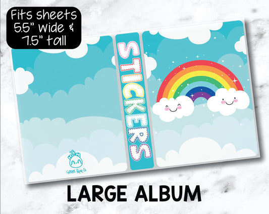 Large Sticker Storage Album - Cute Rainbow-Cricket Paper Co.