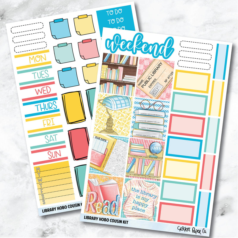 Library HOBONICHI COUSIN Planner Stickers Mini Kit-Cricket Paper Co.