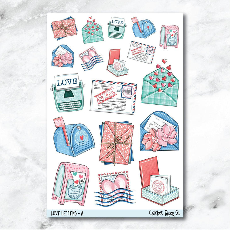 Love Letters Decorative Journaling and Planner Stickers - A-Cricket Paper Co.