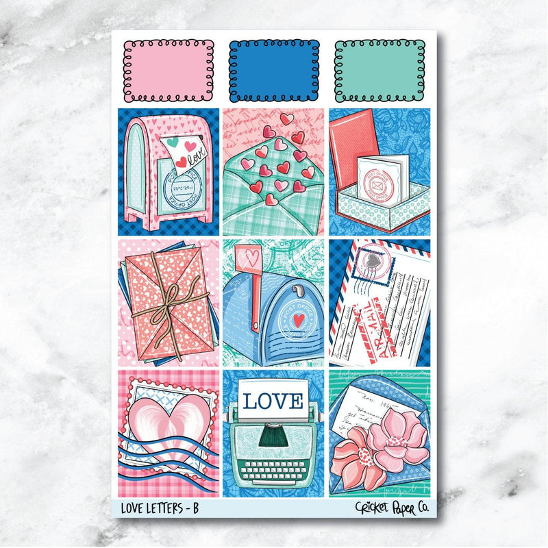 Love Letters Full Box Journaling and Planner Stickers - B-Cricket Paper Co.