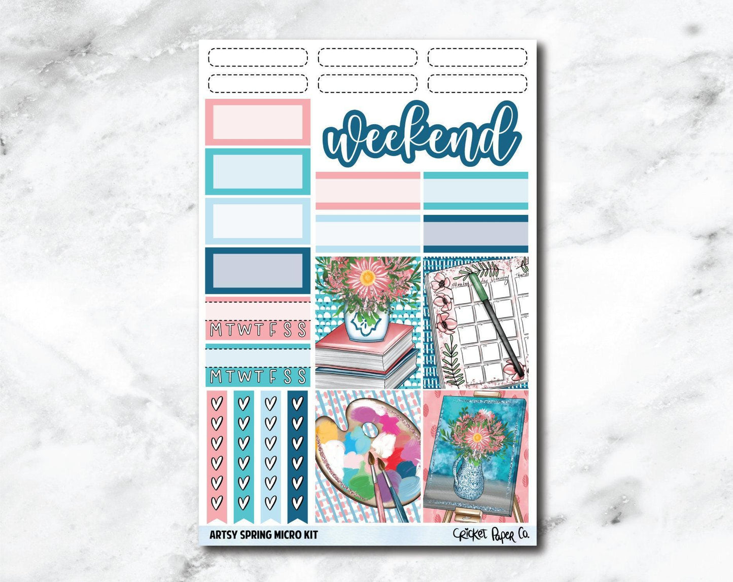 MICRO KIT Planner Stickers - Artsy Spring-Cricket Paper Co.