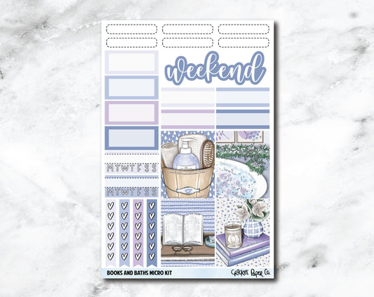 MICRO KIT Planner Stickers - Books and Baths-Cricket Paper Co.